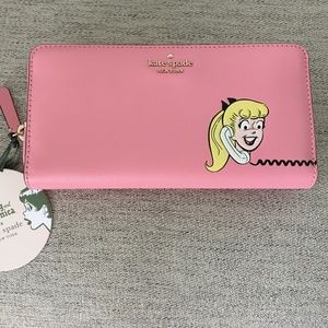 Kate Spade Archie Cmic Tribute Wallet Pink Leather